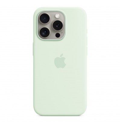 iPhone 15 ProMax Silicone Case with MS - Soft Mint