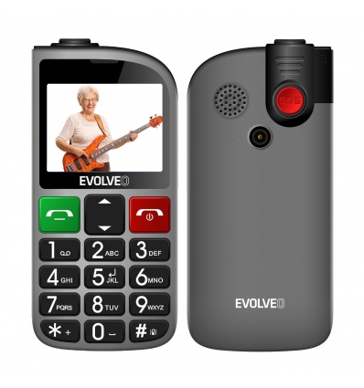 EVOLVEO EasyPhone FL, mobilní telefon pro seniory s nabíjecím stojánkem, černá