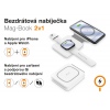 Bezdrátová nabíječka ALIGATOR Mag-Book 2v1, určeno pro MagSafe a nabíjení Apple Watch, 15W, bílá