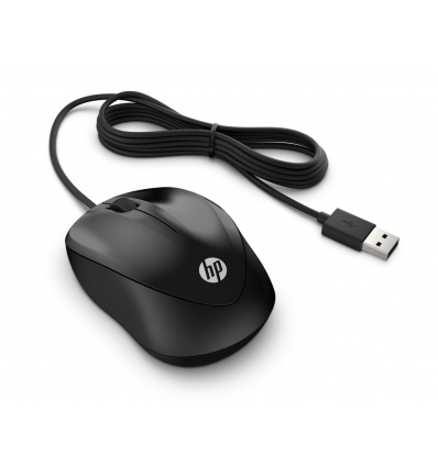 HP Wired 1000/Cestovní/Optická/1 200 DPI/Drátová USB/Černá