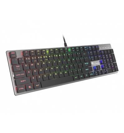 Genesis herní mechanická klávesnice THOR 420/RGB/Content Slim Blue/Drátová USB/US layout/Šedá