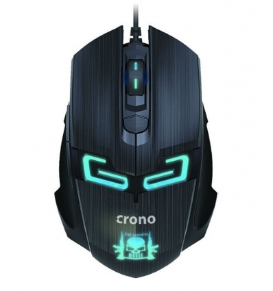 Crono CM647/Herní/Optická/Pro praváky/1 600 DPI/Drátová USB/Černá-modrá