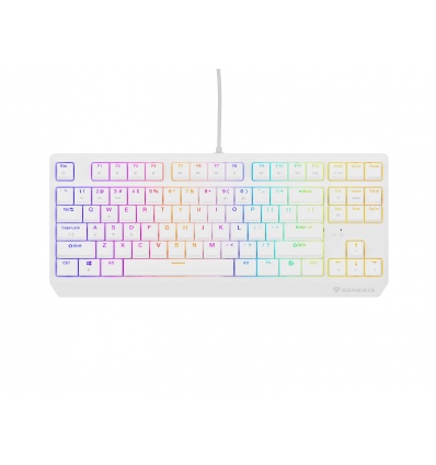 Genesis herní klávesnice THOR 230/TKL/RGB/Outemu Brown/Drátová USB/US layout/Bílá