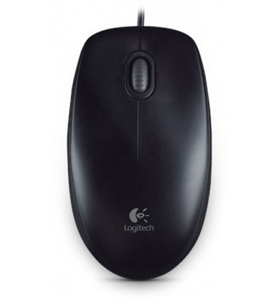 Logitech B100/Kancelářská/Optická/800 DPI/Drátová USB/Černá