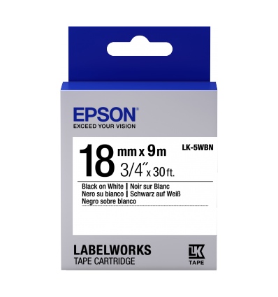 Epson Label Cartridge Standard LK-5WBN Black/White 18mm (9m)