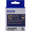 Epson zásobník se štítky – saténový pásek, LK-4HKK, zlatá / námořnická modrá, 12 mm (5 m)