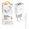 ALIGATOR Chytrá síťová nabíječka 2,4A, 2xUSB, smart IC, bílá, USB kabel pro iPhone/iPad