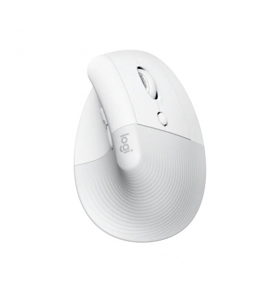 Logitech Lift/Vertikální/Optická/Pro praváky/4 000 DPI/USB+BT/Světle šedá