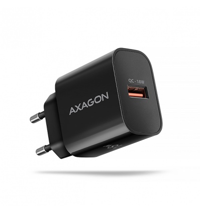 AXAGON ACU-QC18, nabíječka do sítě 18W, 1x port USB-A, QC3.0/AFC/Apple, černá