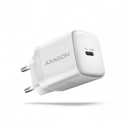 AXAGON ACU-PD20W, nabíječka do sítě 20W, 1x port USB-C, PD3.0/PPS/QC4+/AFC/Apple, bílá