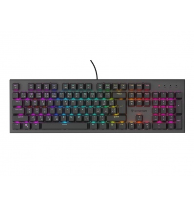 Genesis tichá herní klávesnice THOR 303/RGB/Outemu Peach Silent/Drátová USB/CZ-SK layout/Černá