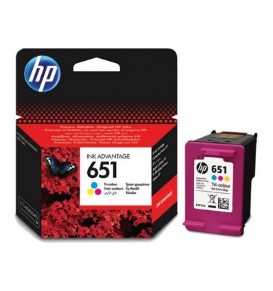 HP 651 3barevná ink kazeta, C2P11AE