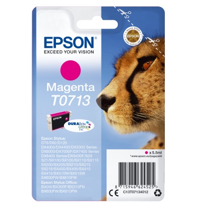 Epson Singlepack Magenta T0713 DURABrite Ultra Ink