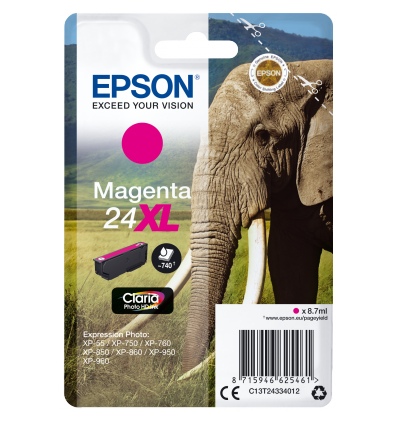 Epson Singlepack Magenta 24XL Claria Photo HD Ink