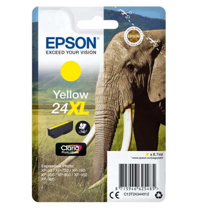 Epson Singlepack Yellow 24XL Claria Photo HD Ink