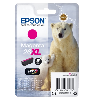 Epson Singlepack Magenta 26XL Claria Premium Ink