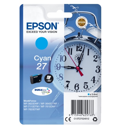 Epson Singlepack Cyan 27 DURABrite Ultra Ink