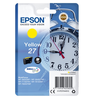 Epson Singlepack Yellow 27 DURABrite Ultra Ink