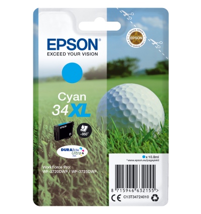 Epson Singlepack Cyan 34XL DURABrite Ultra Ink