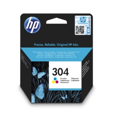 HP 304 Tri-color Original Ink Cartridge, N9K05AE