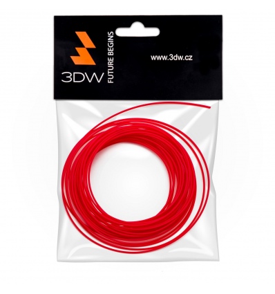 3DW - ABS filament 1,75mm červená, 10m, tisk 220-250°C