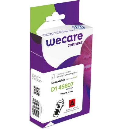 WECARE ARMOR páska kompatibilní s DYMO S0720870,Black/Red,19MM*7M