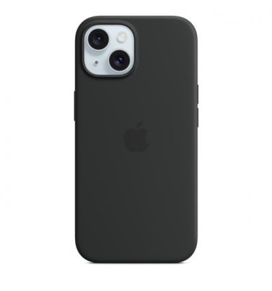 iPhone 15+ Silicone Case with MS - Black