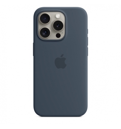 iPhone 15 Pro Silicone Case with MS - Storm Blue