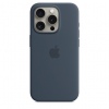 iPhone 15 Pro Silicone Case with MS - Storm Blue