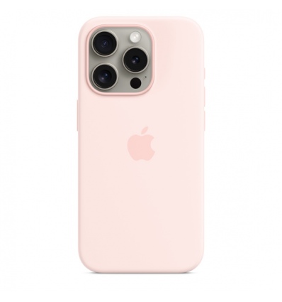 iPhone 15 Pro Silicone Case with MS - Light Pink