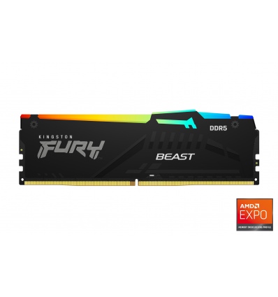 Kingston FURY Beast EXPO/DDR5/16GB/5200MHz/CL36/1x16GB/RGB/Black