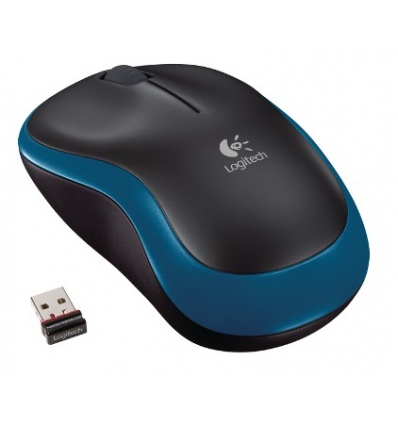 Logitech M185 nano/Kancelářská/Optická/1 000 DPI/Bezdrátová USB/Modrá