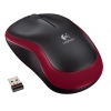 Logitech M185 nano/Kancelářská/Optická/1 000 DPI/Bezdrátová USB/Červená