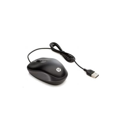 HP Travel Mouse/Cestovní/Optická/1 000 DPI/Drátová USB/Černá