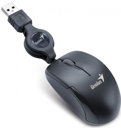 GENIUS Micro Traveler V2/Cestovní/Optická/1 200 DPI/Drátová USB/Černá