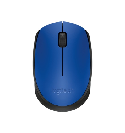 Logitech M171/Kancelářská/Optická/1 000 DPI/Bezdrátová USB/Černá-modrá