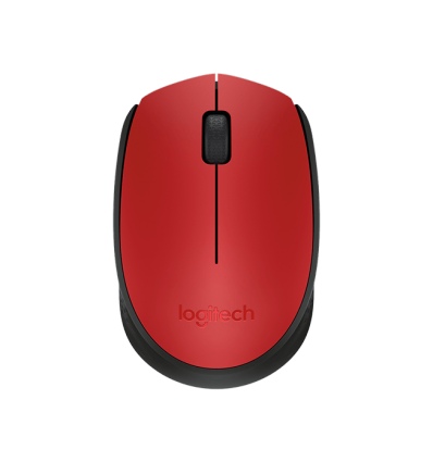 Logitech M171/Kancelářská/Optická/1 000 DPI/Bezdrátová USB/Černá-červená