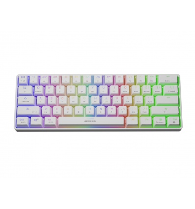 Genesis herní klávesnice THOR 660/RGB/Gateron Brown/Bezdrátová USB + Bluetooth/US layout/Bílá