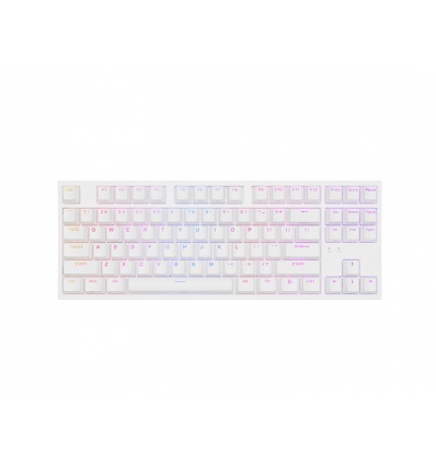 Genesis herní mechanická klávesnice THOR 404/RGB/Gateron Yellow Pro/Drátová USB/US layout/Bílá