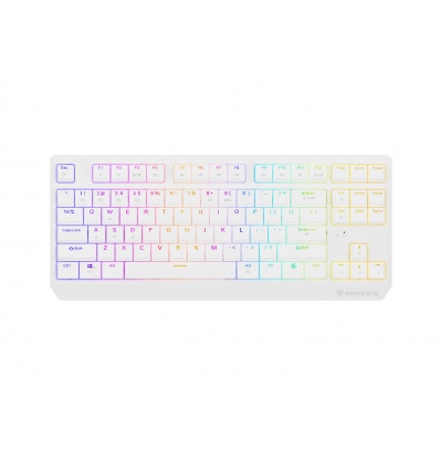 GENESIS herní klávesnice THOR 230/TKL/RGB/Outemu Red/Bezdrátová USB + Bluetooth/US layout/Bílá