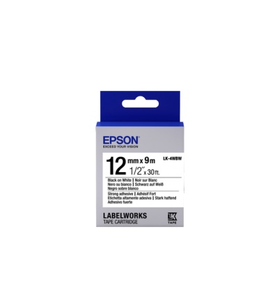 Epson Label Cartridge LK-4WBW, Black/white 12mm