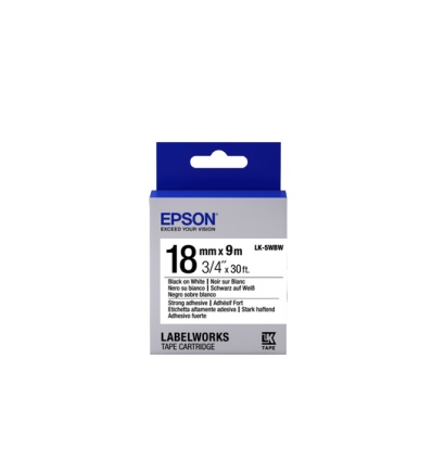 Epson Label Cartridge LK-5WBW, Black/White 18mm