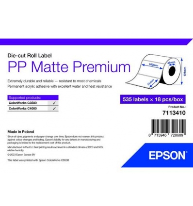 PP Matte Label Premium, 102mm x 51mm, 535 Labels