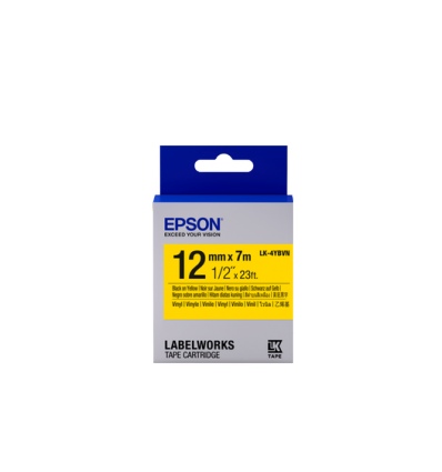 Epson Tape Cartridge LK-4YBVN Vinyl, Black/Yellow 12mm / 7m