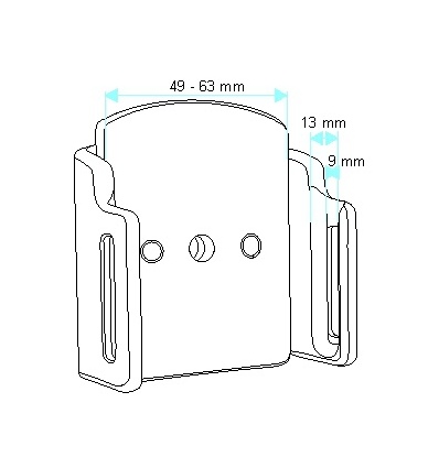 Brodit držák do auta nastavitelný bez nabijeni š. 49-63 mm, tl. 9-13 mm
