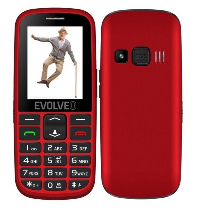 EVOLVEO EasyPhone EG, mobilní telefon pro seniory s nabíjecím stojánkem (červená barva)