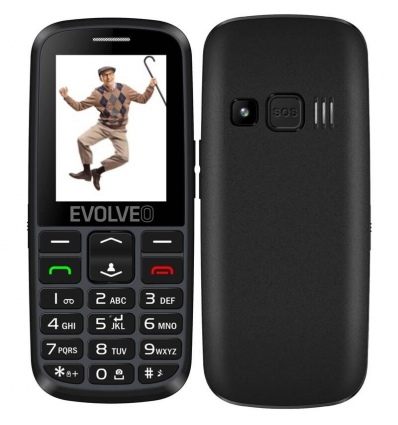 EVOLVEO EasyPhone EG, mobilní telefon pro seniory s nabíjecím stojánkem (černá barva)