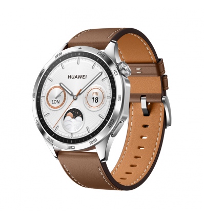 Huawei Watch GT 4/46mm/Silver/Elegant Band/Brown