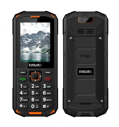 EVOLVEO StrongPhone X5, vodotěsný odolný Dual SIM telefon, černo-oranžová