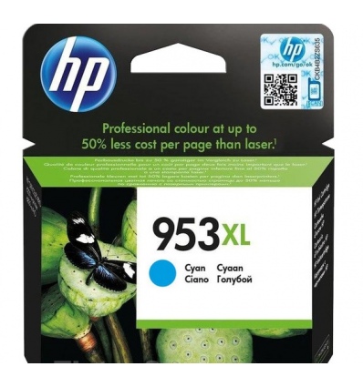 HP 953XL azurová inkoustová kazeta, F6U16AE